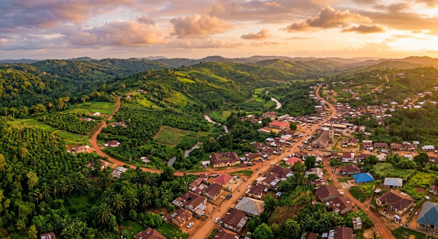 The hills of Sefwi Wiawso, Western North Region of Ghana