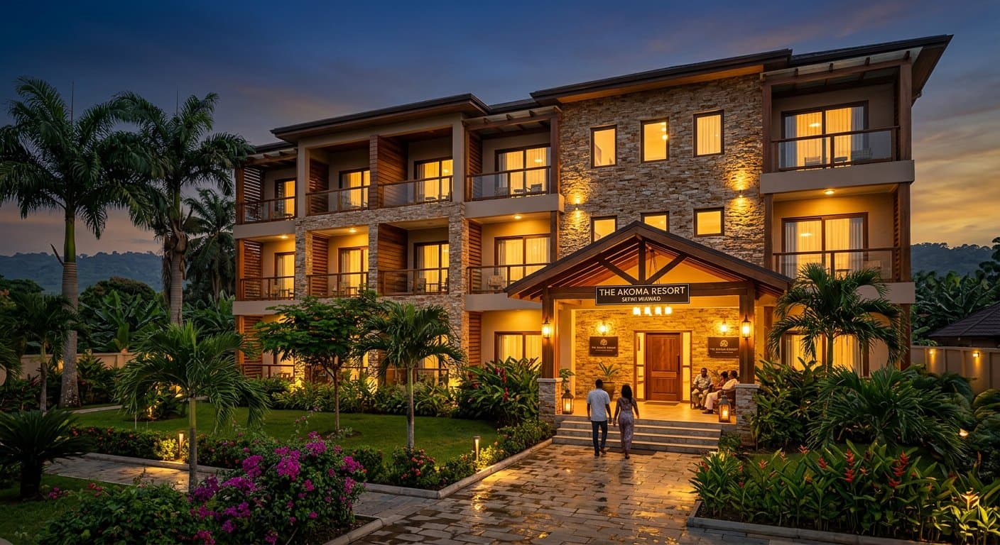 Queen Elizabeth Hotel at dusk